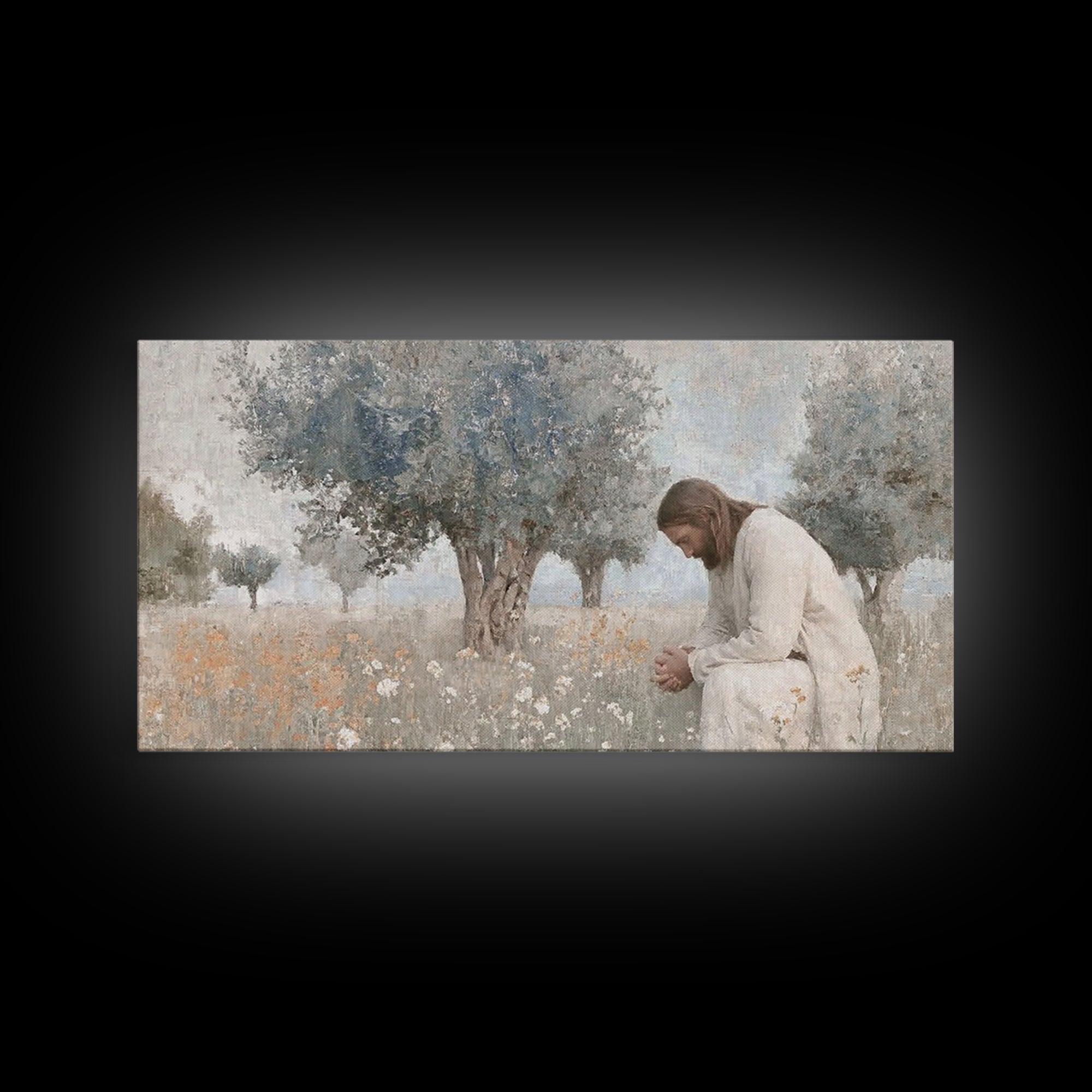 Field Of Prayer – Framed Canvas Print – Christian Wall Art – Jesus Painting – Subtle Christian Art – Christian Art Canvas – Christian Gift