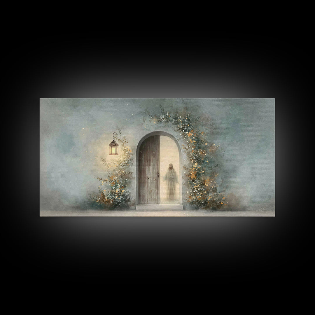 Lantern Of Peace – Framed Canvas Print – Christian Art Print – Christian Wall Art – Jesus Painting – Modern Christian Art – Christian Gift