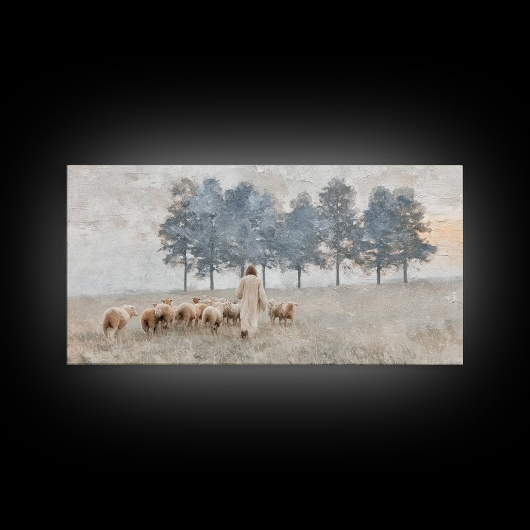Field Of Peace – Framed Canvas Print – Christian Wall Art – Jesus Painting – Christian Art Canvas – Subtle Christian Art – Christmas Art Fr