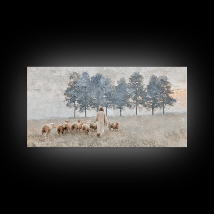 Field Of Peace – Framed Canvas Print – Christian Wall Art – Jesus Painting – Christian Art Canvas – Subtle Christian Art – Christmas Art Fr