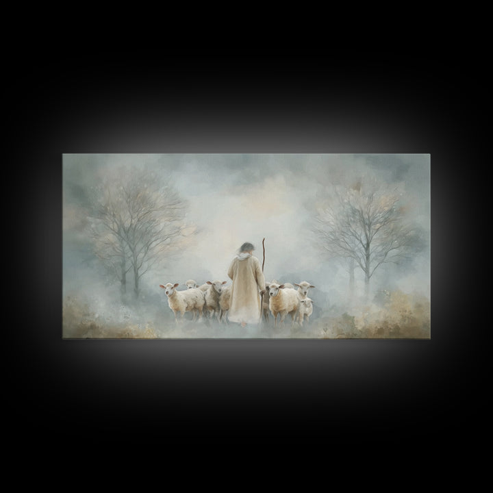 Forest of Stillness – Framed Canvas Print – Christian Wall Art – Christian Art Canvas – Jesus Painting – Moody Christian Art – Christmas Ar