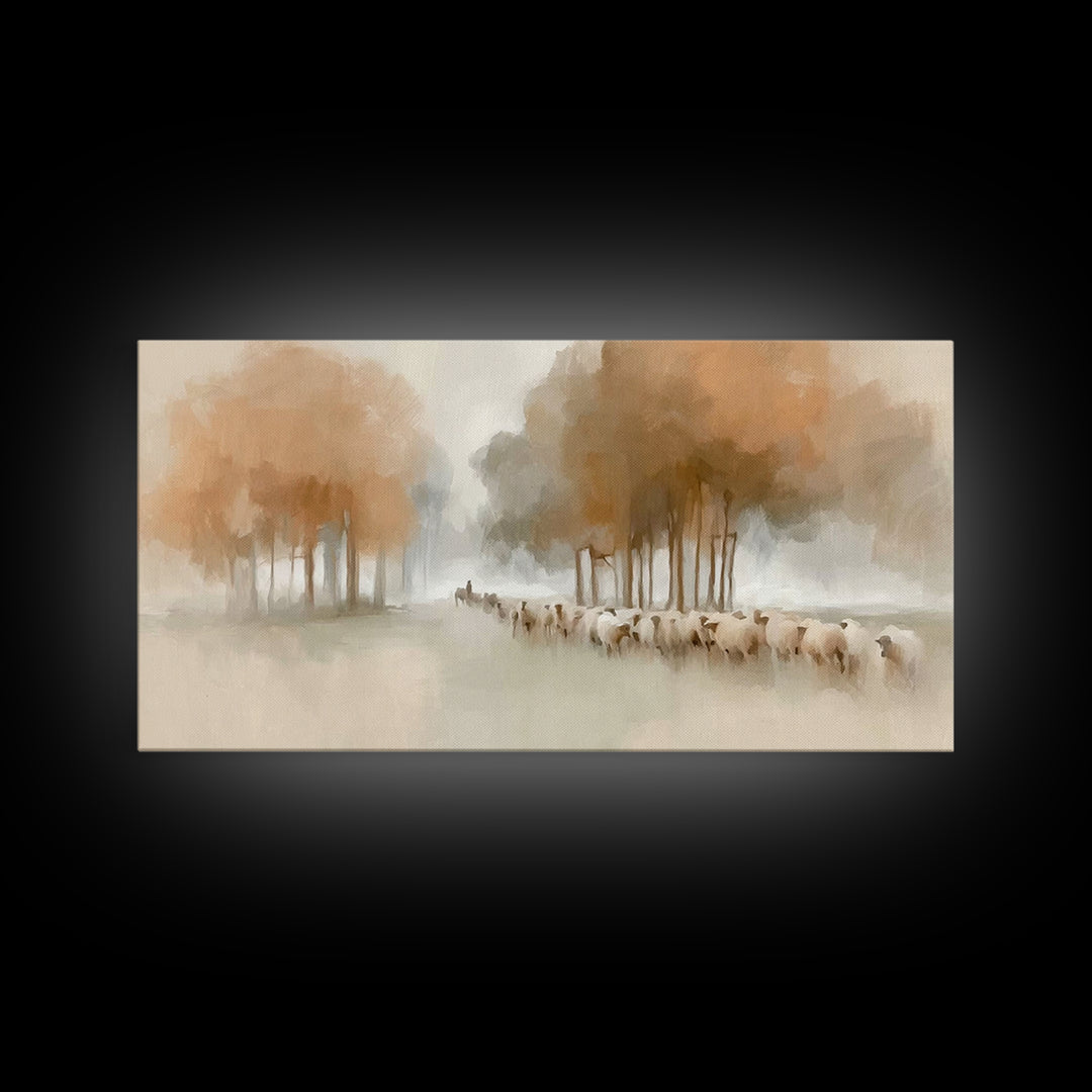 Quiet Meadow Hope | Framed Canvas Print | Christian Art Canvas | Jesus Painting | Minimalist Christian Art | Christian Wall Art | Christmas