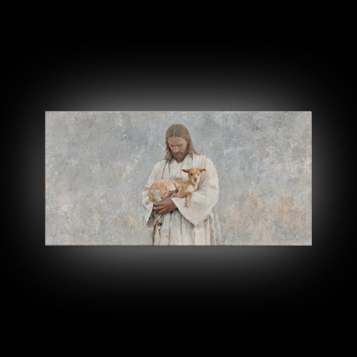 Autumn Flock Serenity – Framed Canvas Print – Christian Art Canvas – Jesus Painting – Christian Wall Art – Modern Christian Art – Christian