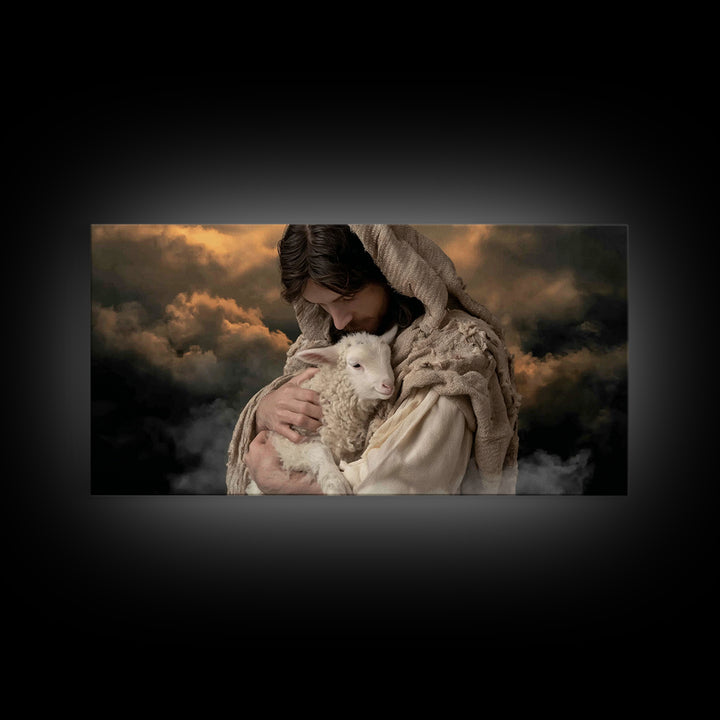 Cradle Of Mercy | Framed Canvas Print | Jesus Painting | Christian Wall Art | Christian Art Canvas | Moody Christian Art | Christian Christ