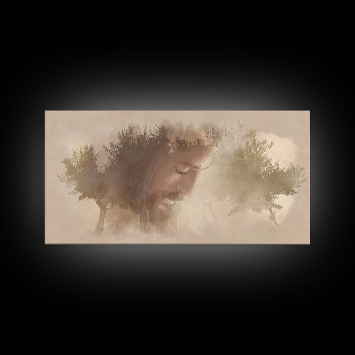 Prayerful Dawn – Framed Canvas Print – Christian Wall Art – Christian Art Canvas – Modern Christian Art – Jesus Painting – Christian Christ