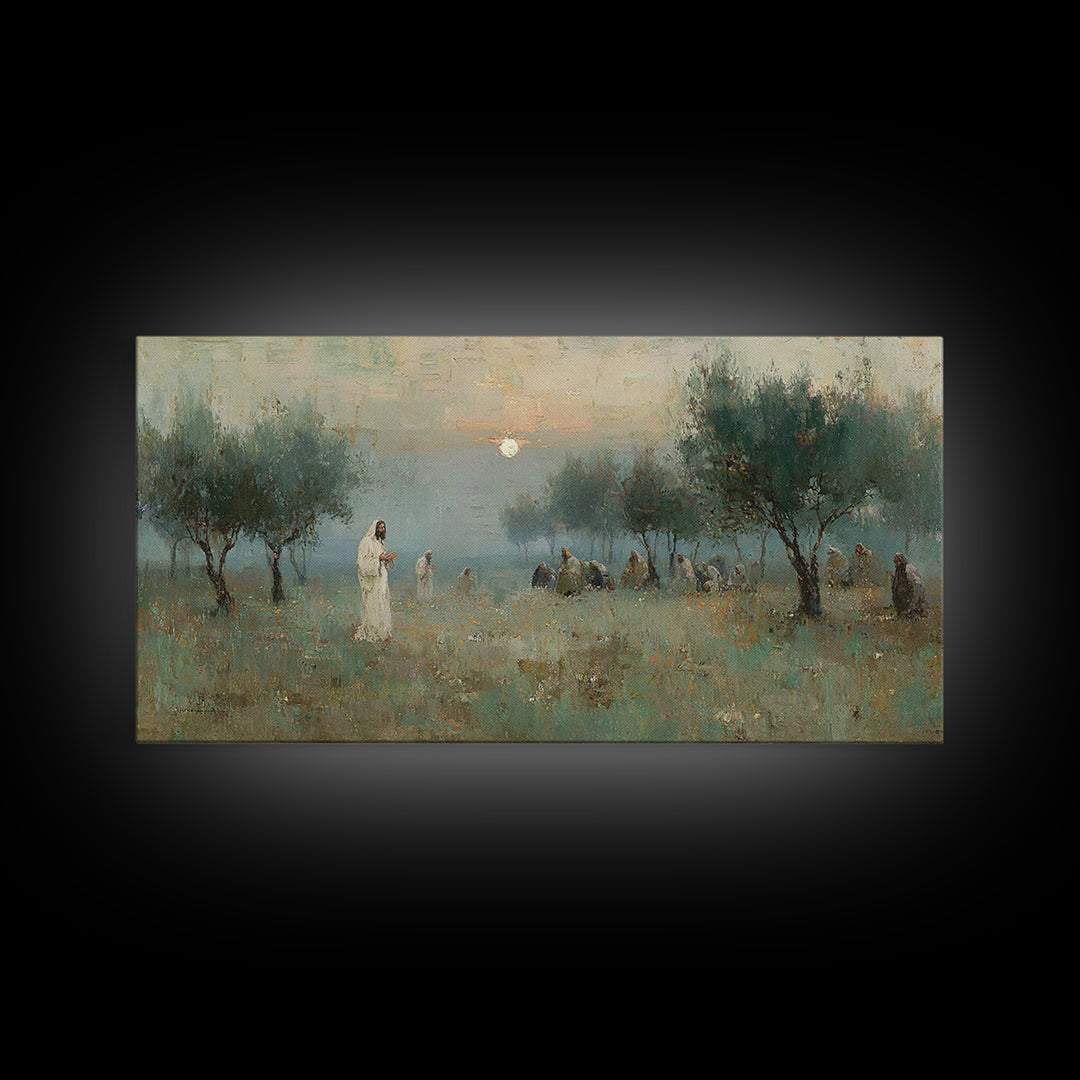 Garden Vigil – Framed Canvas Print – Christian Wall Art – Jesus Painting – Christian Art Canvas – Christian Gift – Christmas Wall Art