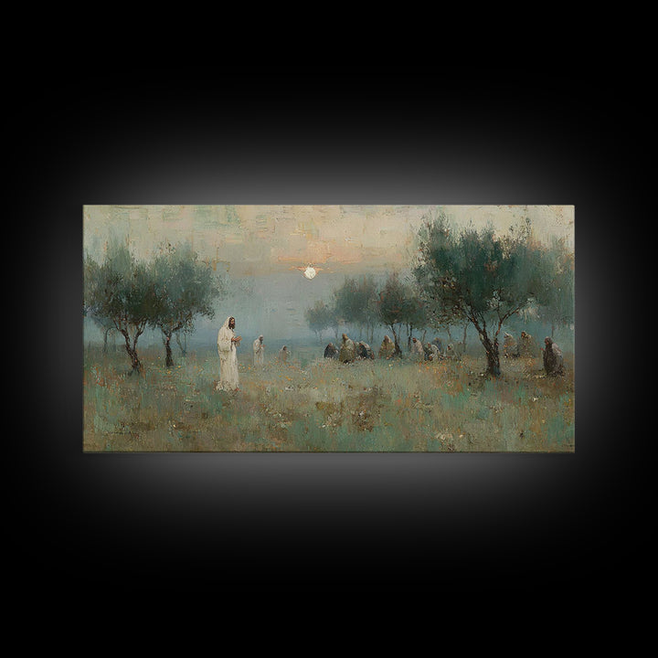 Garden Vigil – Framed Canvas Print – Christian Wall Art – Jesus Painting – Christian Art Canvas – Christian Gift – Christmas Wall Art