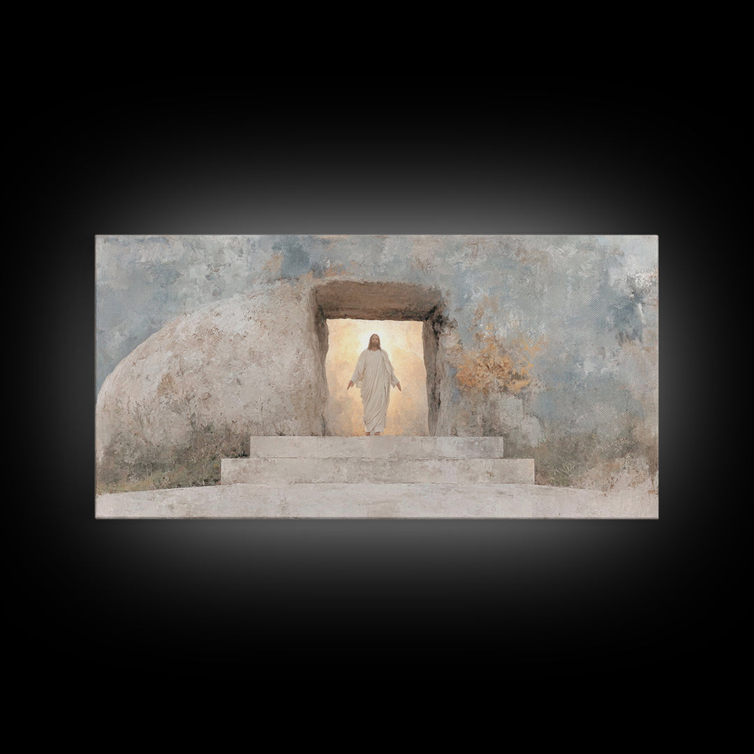 Dawn of Glory, Framed Canvas Print, Christian Wall Art, Christian Art Canvas, Jesus Painting, Large Christian Art, Christian Decor