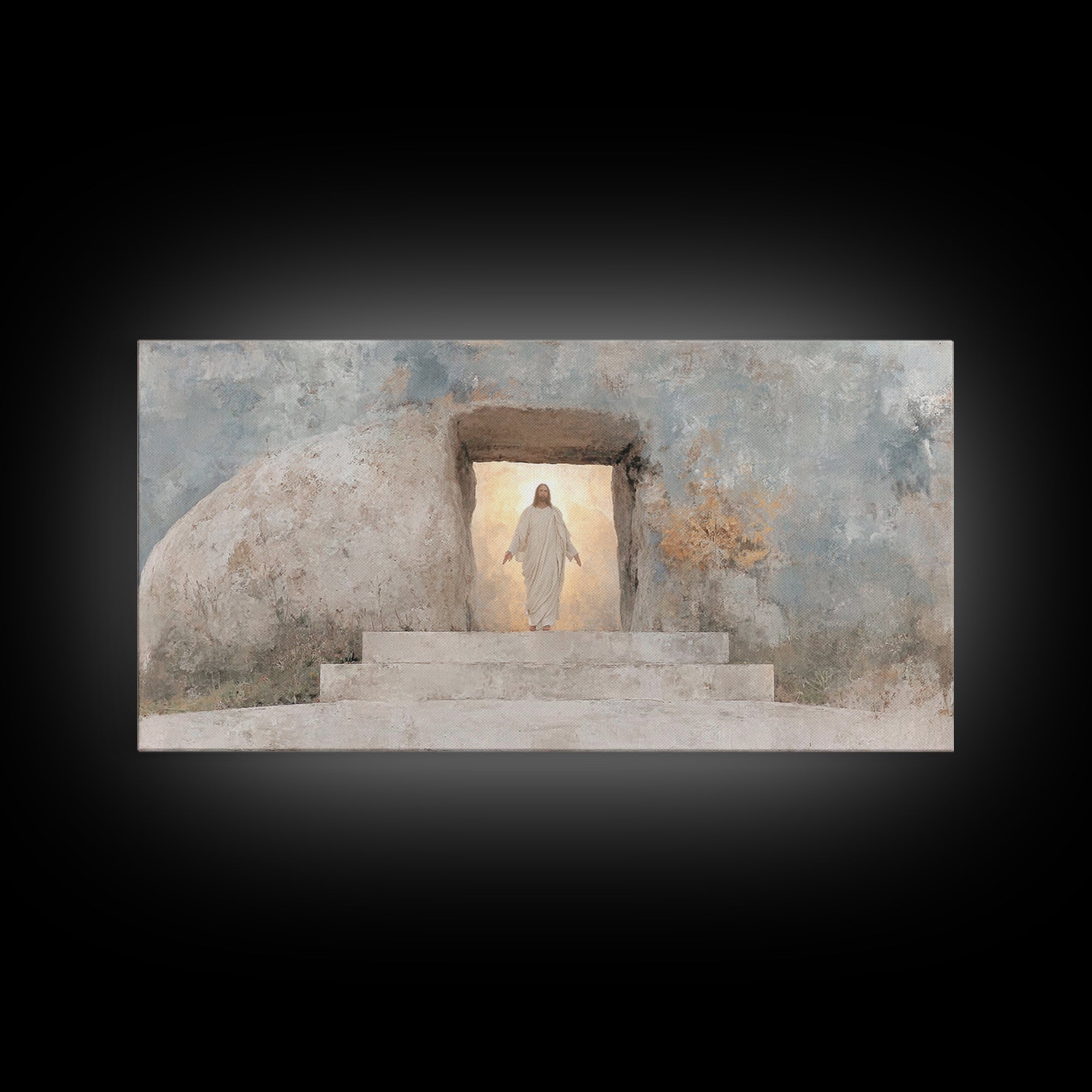 Dawn of Glory, Framed Canvas Print, Christian Wall Art, Christian Art Canvas, Jesus Painting, Large Christian Art, Christian Decor