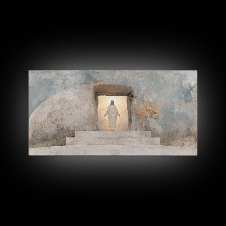 Dawn of Glory, Framed Canvas Print, Christian Wall Art, Christian Art Canvas, Jesus Painting, Large Christian Art, Christian Decor