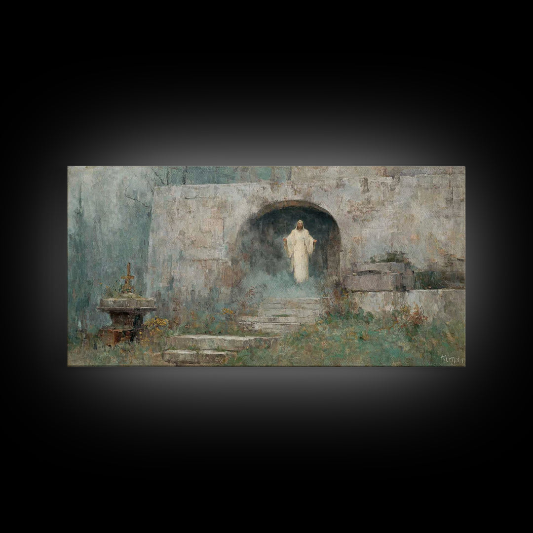 Stone Passage – Framed Canvas Print – Christian Art Canvas – Christian Wall Art – Jesus Painting – Modern Christian Art – Christian Decor
