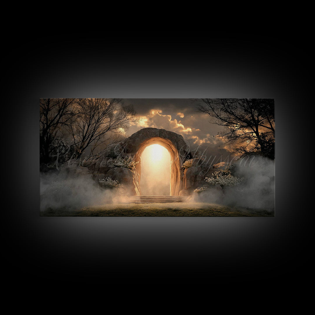 Risen Hope – Framed Canvas Print – Christian Wall Art – Christian Art Canvas – Jesus Painting – Christian Decor – Christian Christmas Art