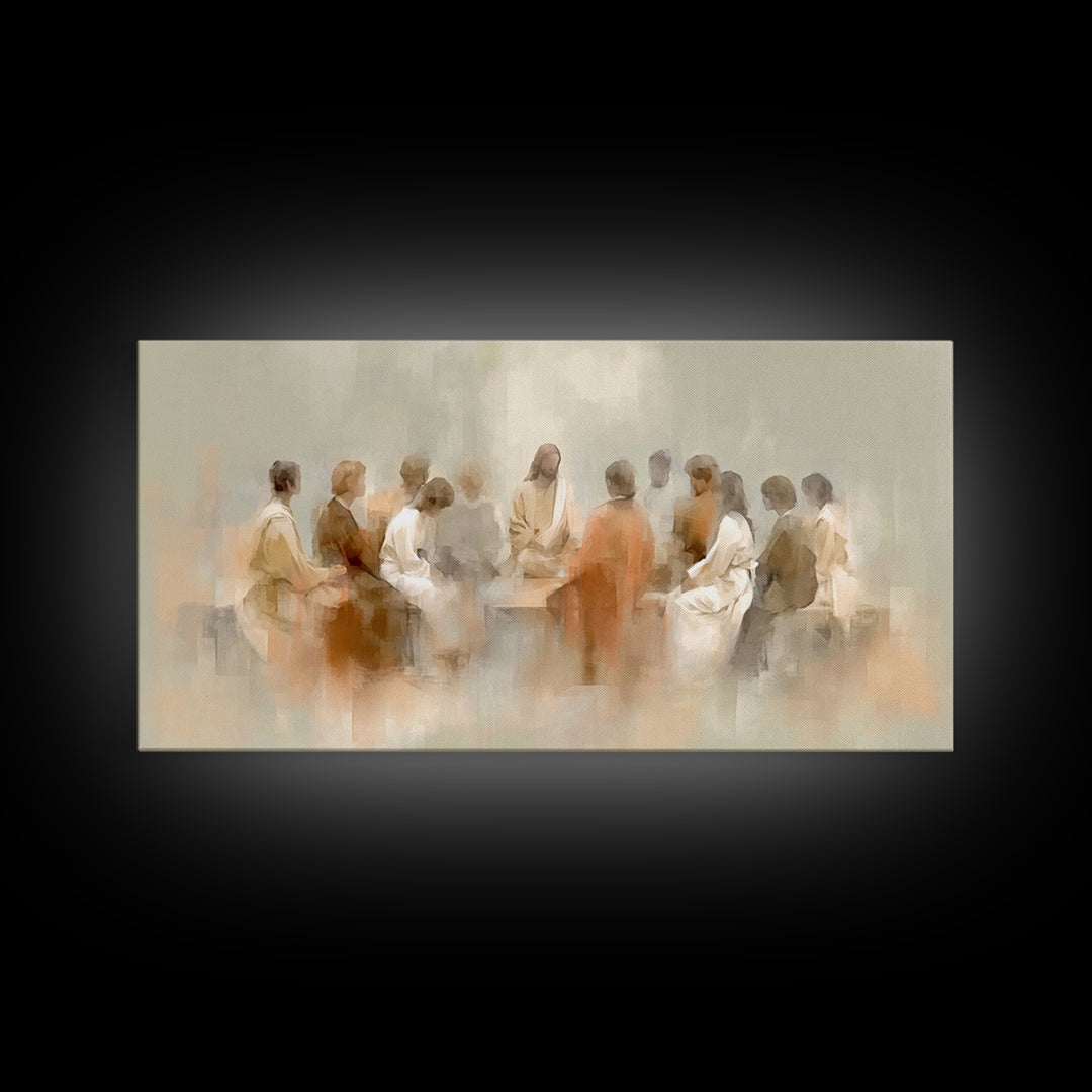 Table Of Light | Framed Canvas Print | Christian Art Canvas | Christian Wall Art | Jesus Painting | Minimalist Christian Art | Christian De