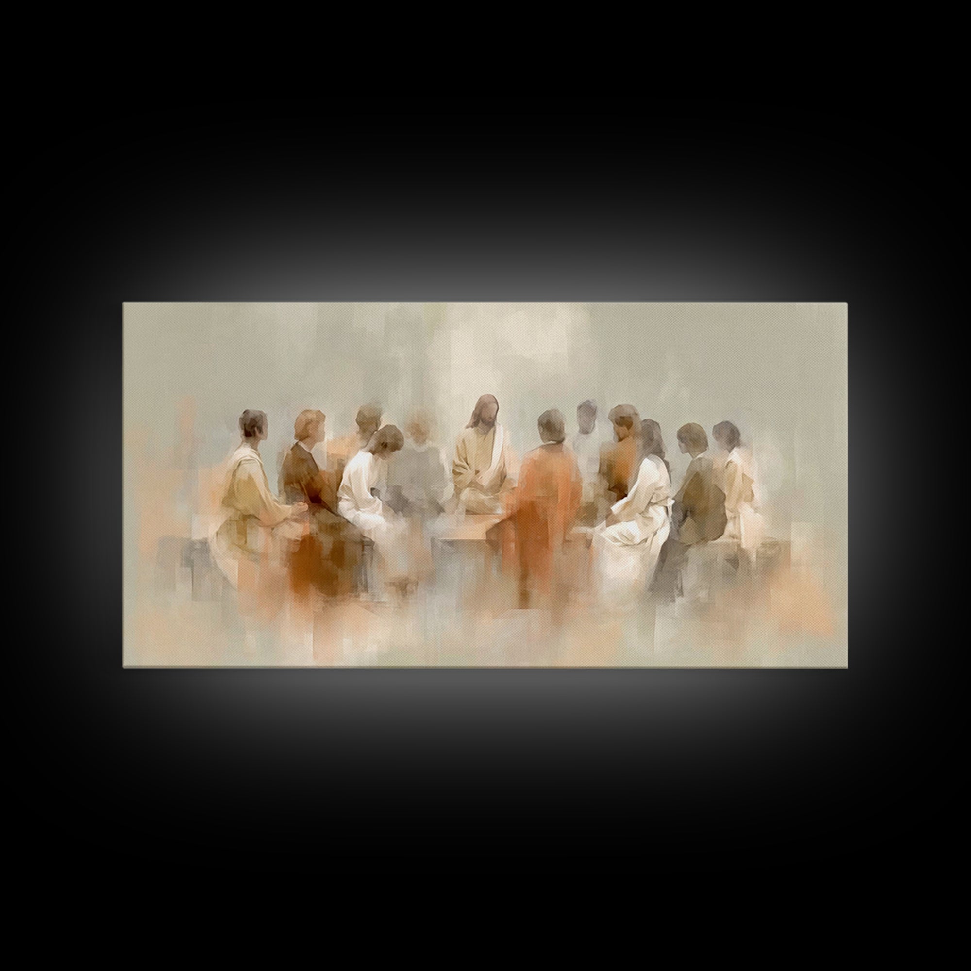 Table Of Light | Framed Canvas Print | Christian Art Canvas | Christian Wall Art | Jesus Painting | Minimalist Christian Art | Christian De