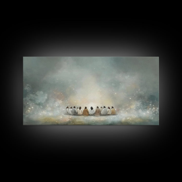 Heavenly Gathering, Framed Canvas Print, Christian Wall Art, Christian Art Canvas, Jesus Painting, Large Christian Art, Christian Gift Idea