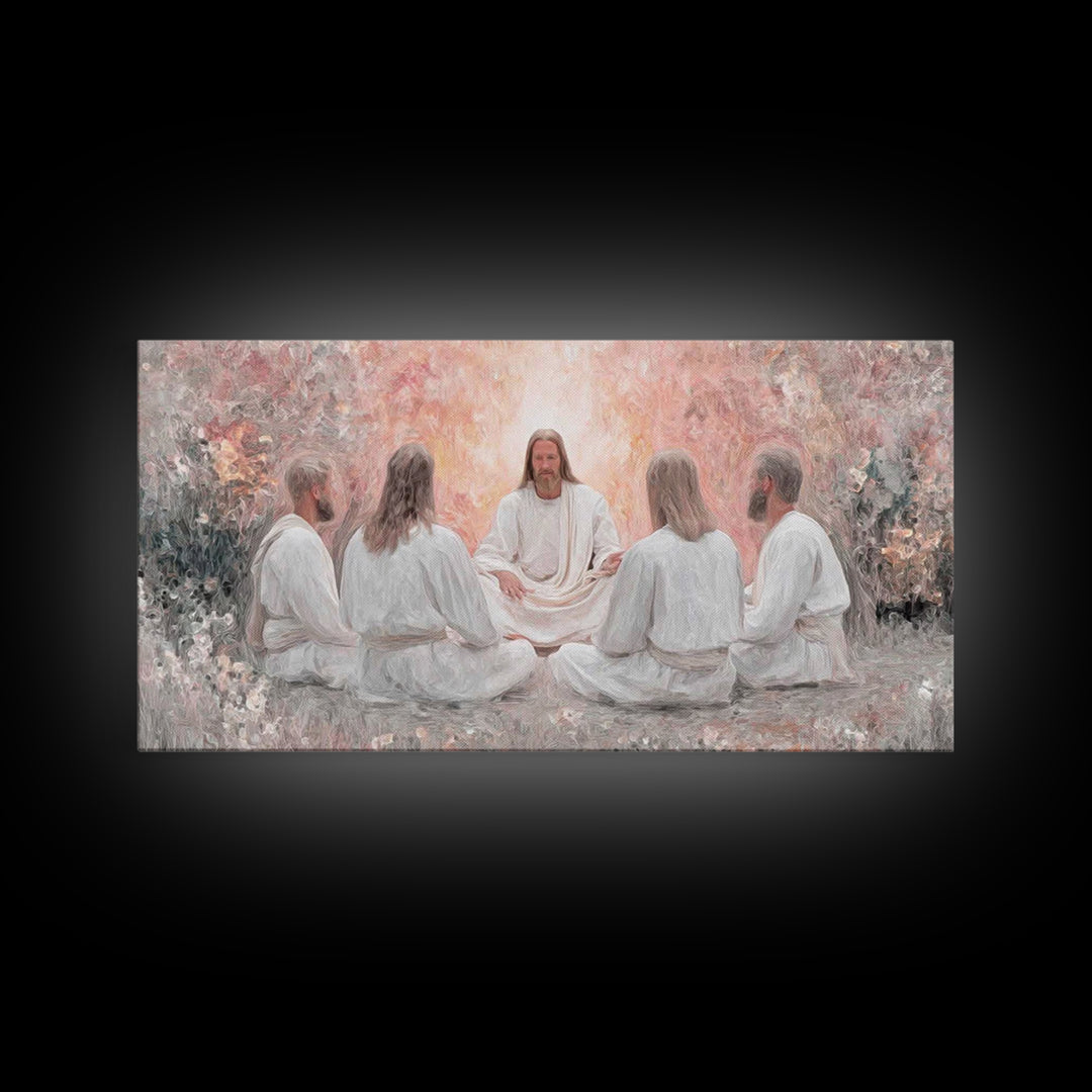 Garden Teaching – Framed Canvas Print – Christian Art – Christian Wall Art – Jesus Painting – Subtle Christian Art – Christian Art Canvas