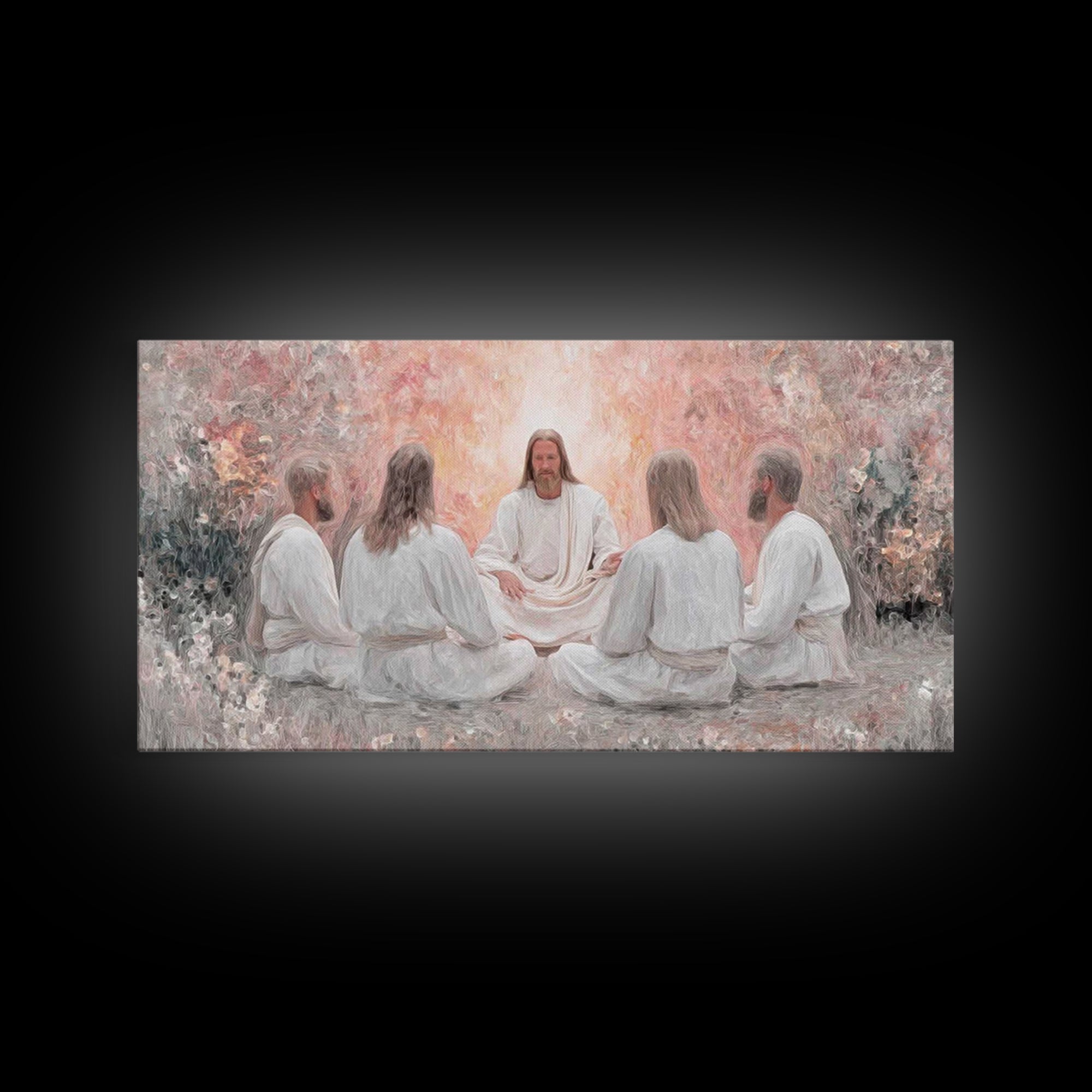 Garden Teaching – Framed Canvas Print – Christian Art – Christian Wall Art – Jesus Painting – Subtle Christian Art – Christian Art Canvas