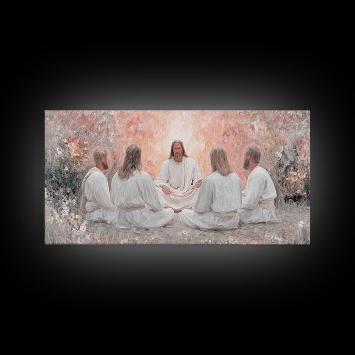 Garden Teaching – Framed Canvas Print – Christian Art – Christian Wall Art – Jesus Painting – Subtle Christian Art – Christian Art Canvas