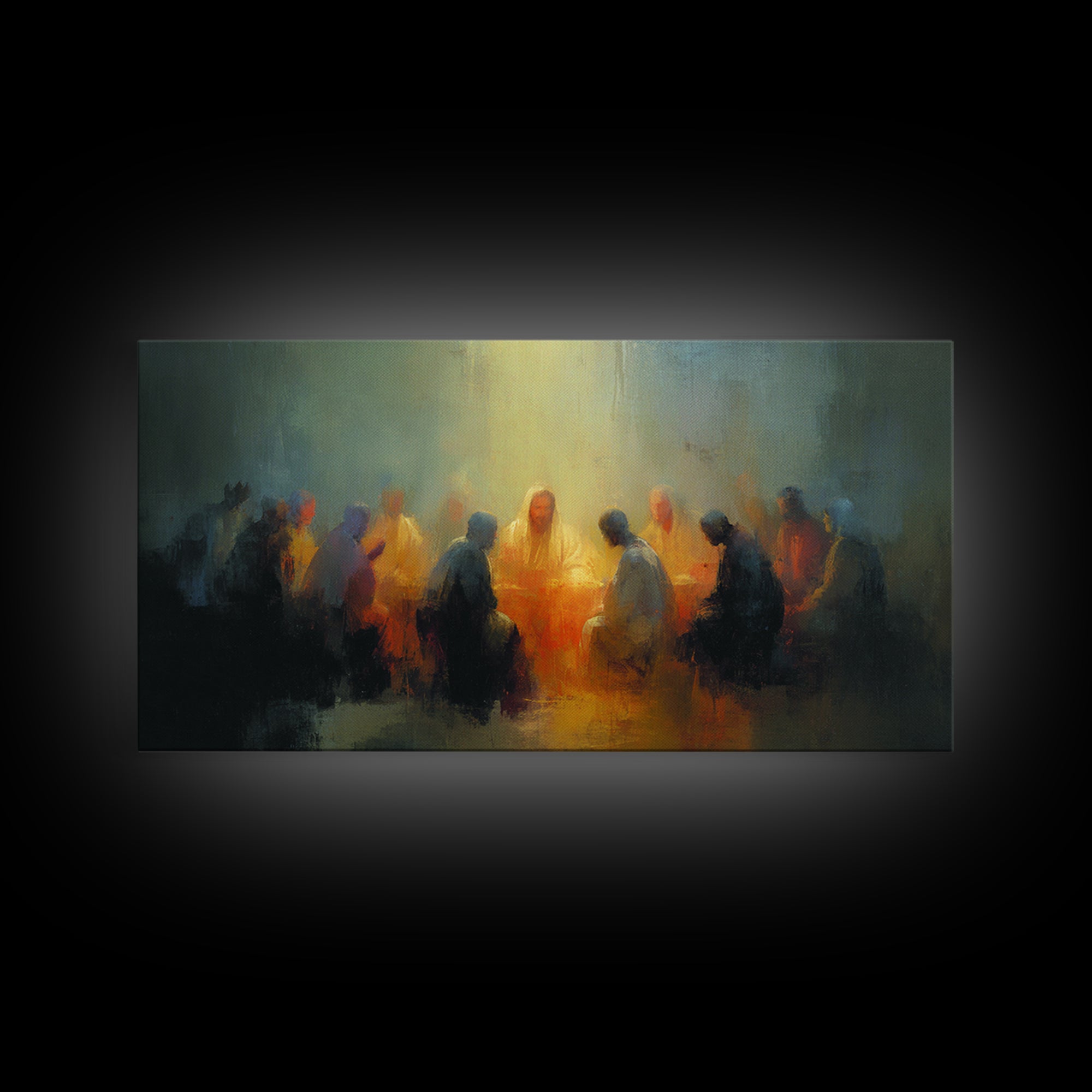 Midnight Supper – Framed Canvas Print – Christian Wall Art – Jesus Painting – Christian Art Canvas – Christian Decorations – Christian Art