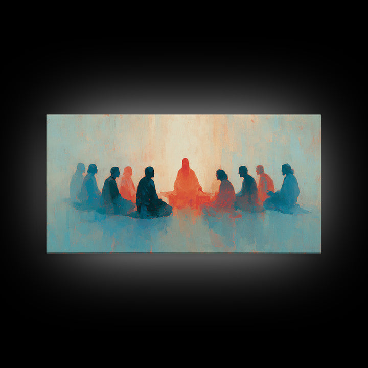 Upper Room Glow | Framed Canvas Print | Christian Art Canvas | Christian Wall Art | Jesus Painting | Moody Christian Art | Christian Gift
