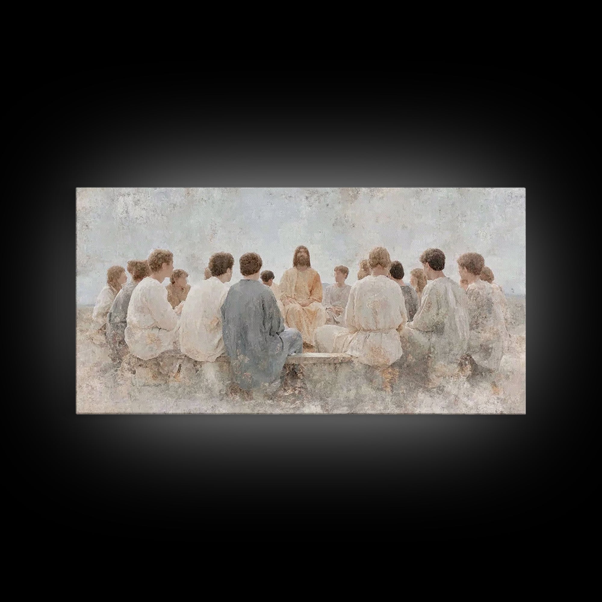 Mountain Sermon – Framed Canvas Print – Christian Art Canvas – Christian Wall Art – Jesus Painting – Christian Gift Ideas – Christian Art