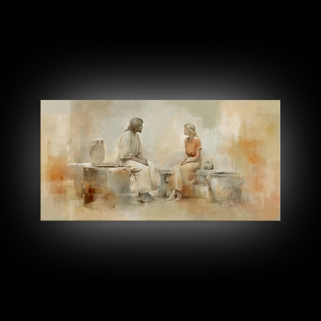 Haven Of Peace | Framed Canvas Print | Christian Wall Art | Jesus Painting | Christian Art Canvas | Minimalist Christian Art | Christian De