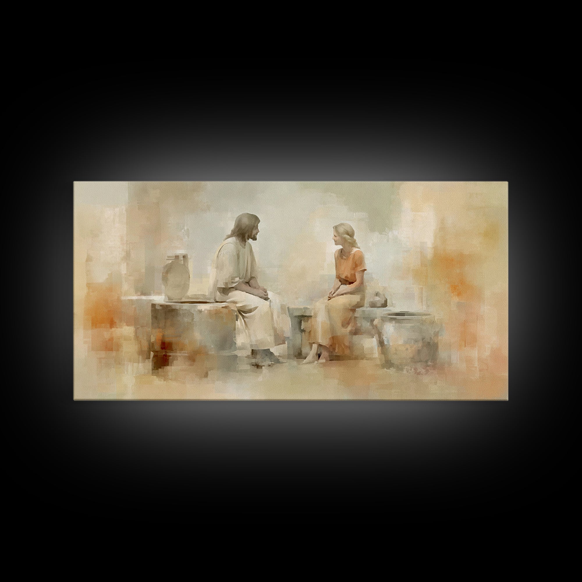 Haven Of Peace | Framed Canvas Print | Christian Wall Art | Jesus Painting | Christian Art Canvas | Minimalist Christian Art | Christian De