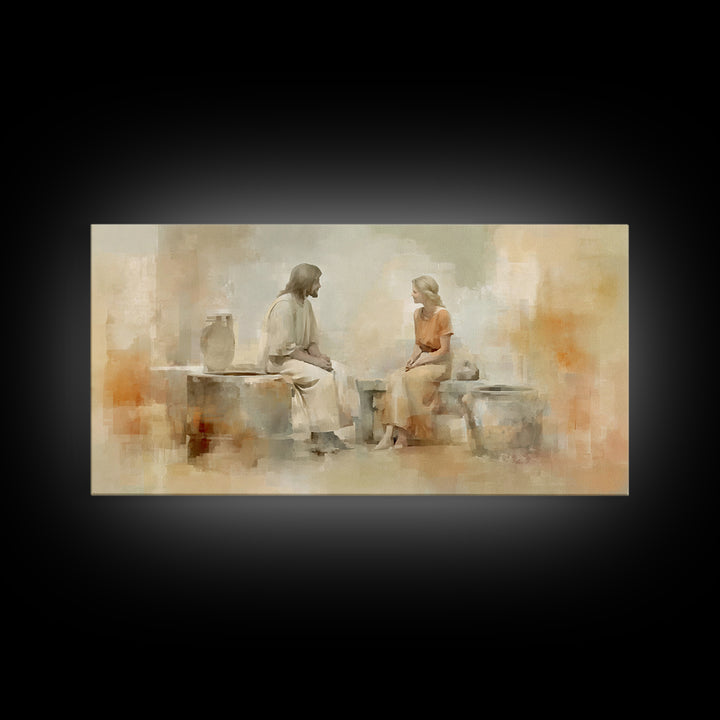 Haven Of Peace | Framed Canvas Print | Christian Wall Art | Jesus Painting | Christian Art Canvas | Minimalist Christian Art | Christian De