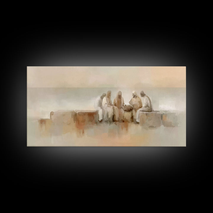 Gathered In Faith | Framed Canvas Print | Christian Art Canvas | Christian Painting | Subtle Christian Art | Christian Wall Art | Christian