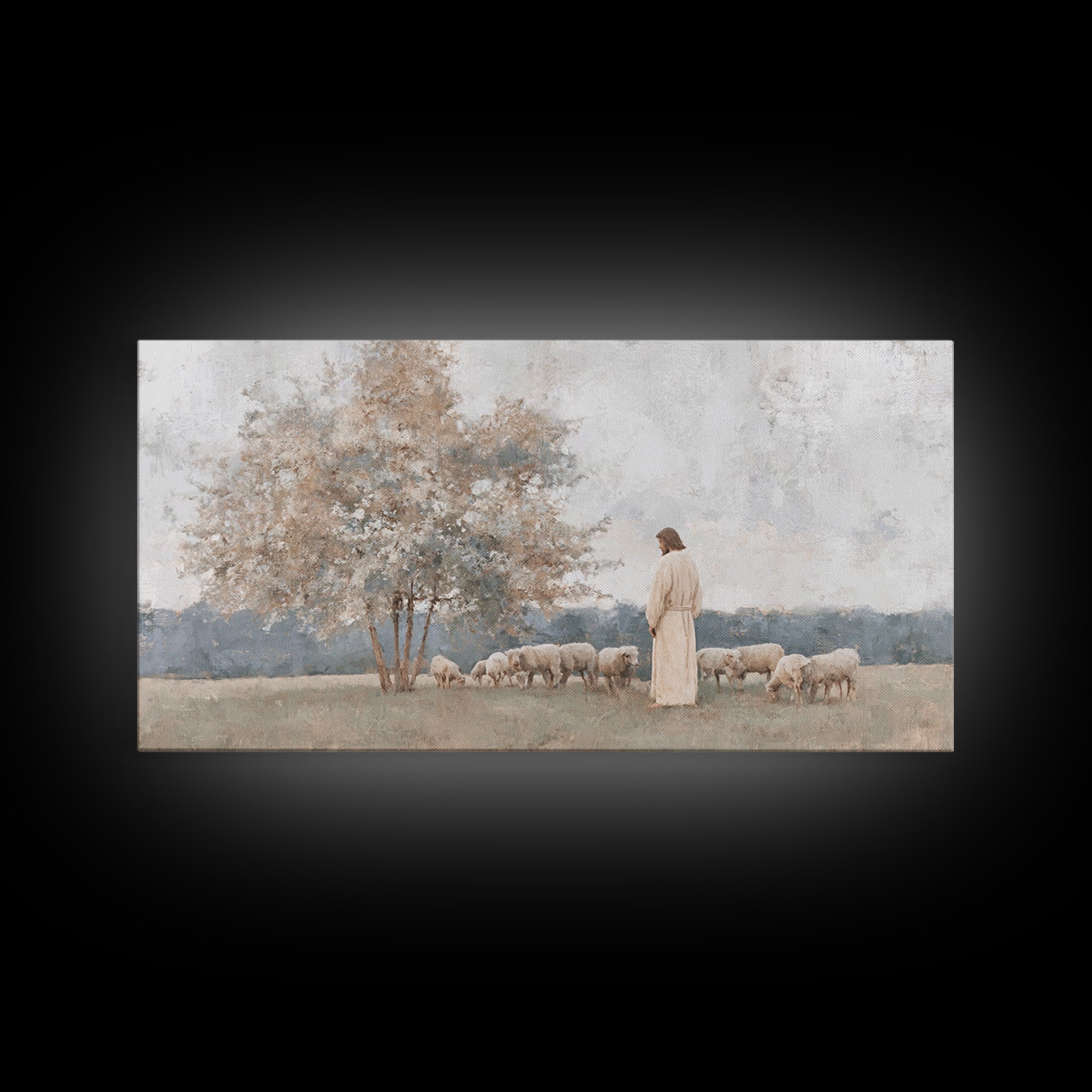 Springtime Shepherd | Framed Canvas Print | Christian Wall Art | Christian Art Canvas | Jesus Painting | Subtle Christian Art | Christian G