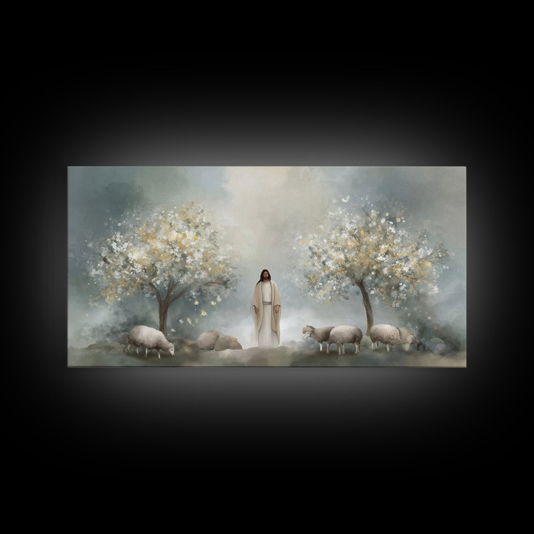 Blossoms Of Mercy – Framed Canvas Print – Christian Painting – Christian Art Canvas – Jesus Art Print – Christian Wall Art – Christian Gift