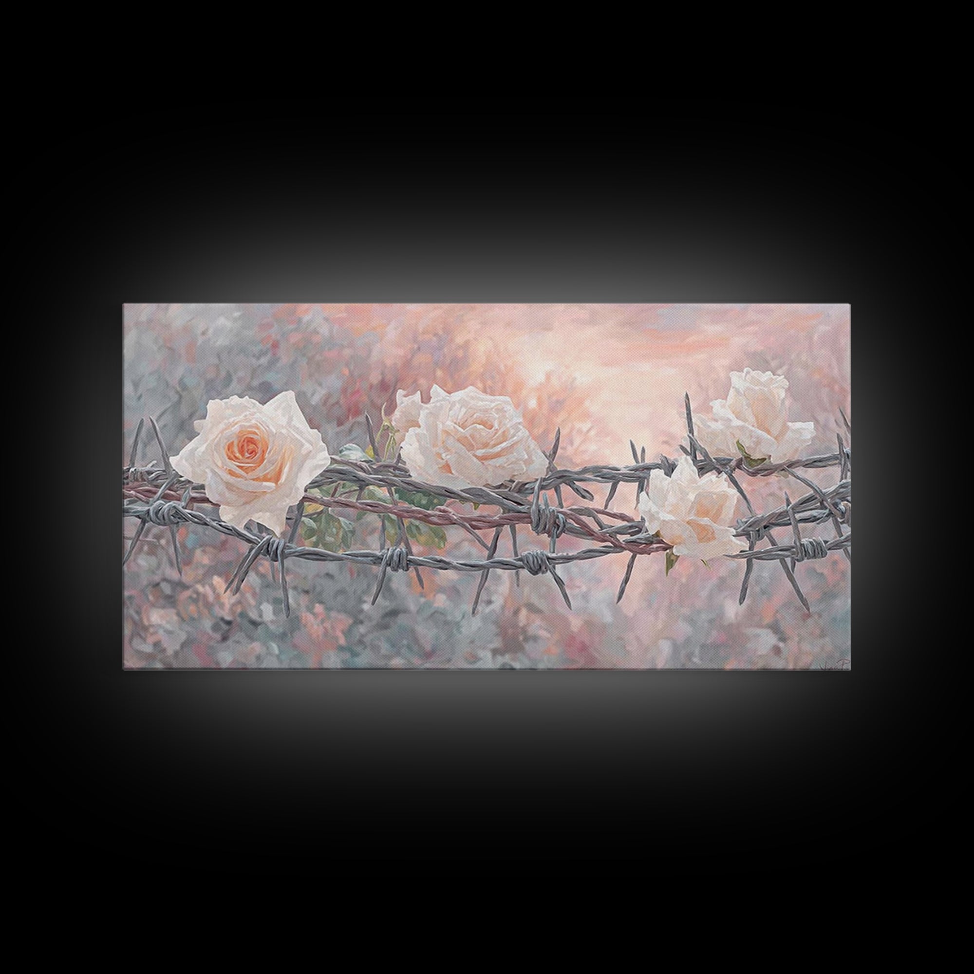 Thorns Of Grace, Framed Canvas Print, Christian Art Canvas, Christian Wall Art, Christian Decor, Christian Art Painting, Subtle Christian A