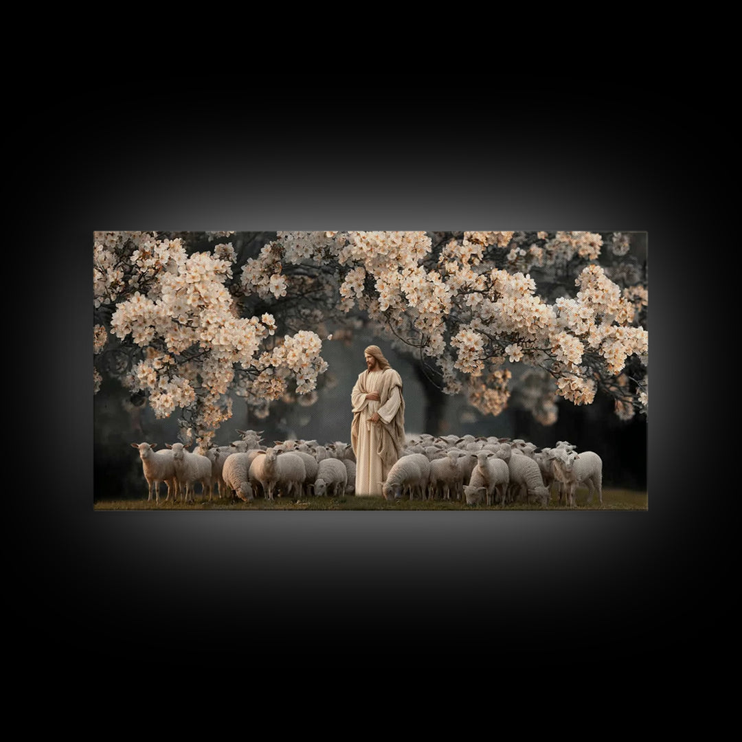 Blossoms Of Holy Peace – Framed Canvas Print – Christian Art Canvas – Jesus Painting – Christian Home Decor – Christmas Art – Large Christi
