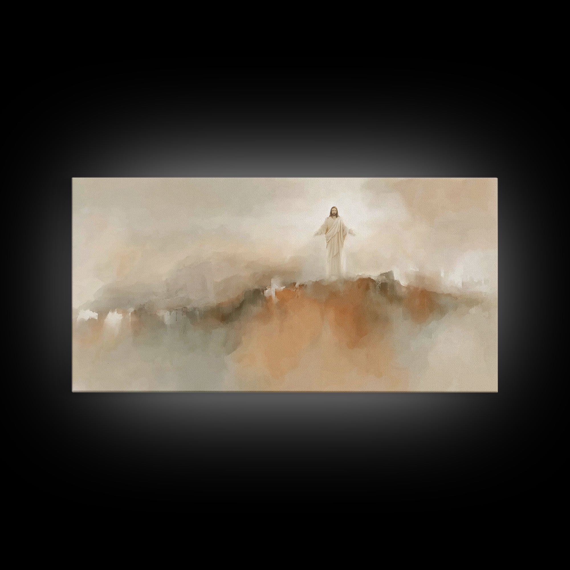 Radiance Of The Savior – Framed Canvas Print – Christian Wall Art – Large Jesus Painting – Christian Christmas Decor – Christian Art Canvas