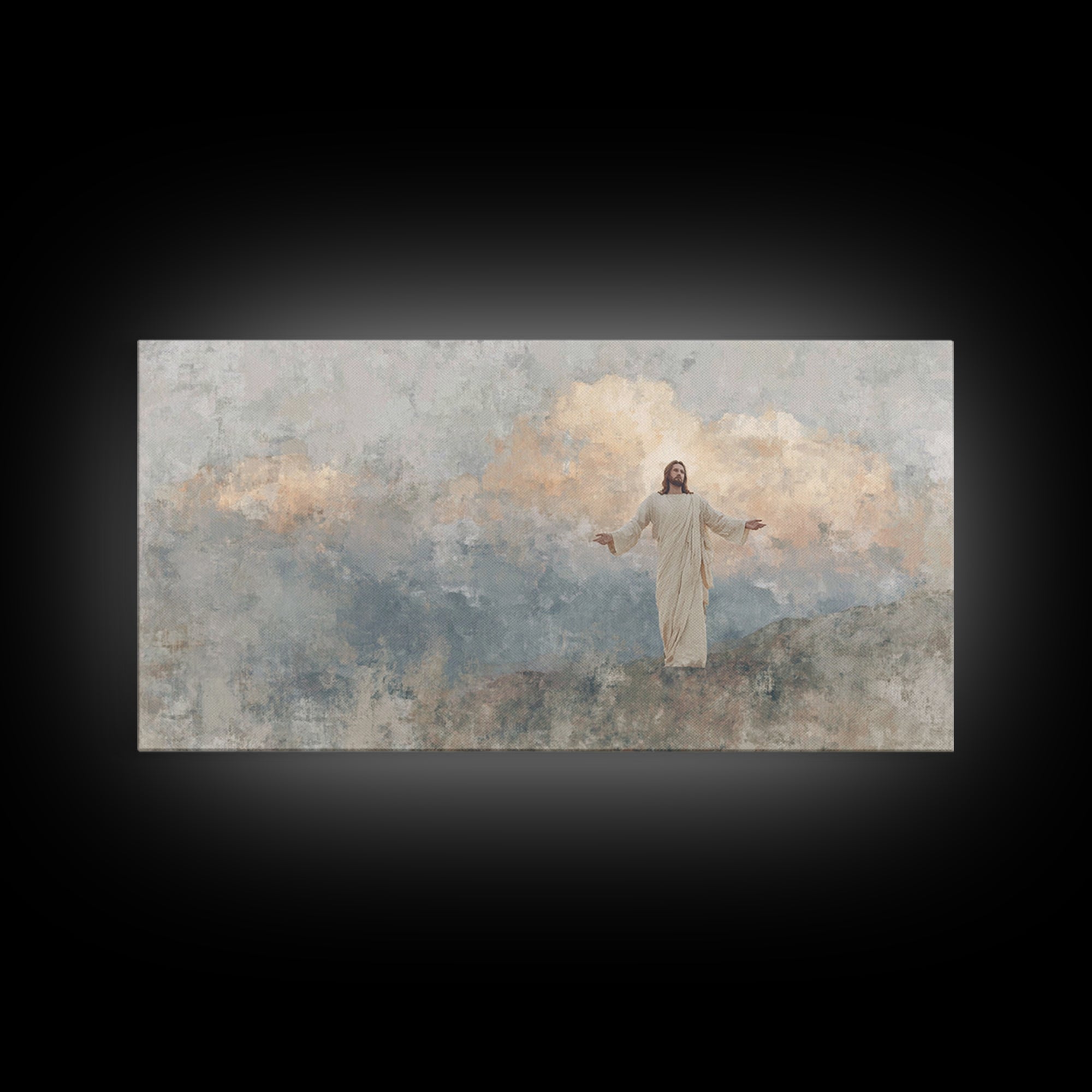 Grace On High Peaks – Framed Canvas Print – Christian Art Canvas – Jesus Wall Art – Christmas Art – Christian Decor For Home – Unique Chris