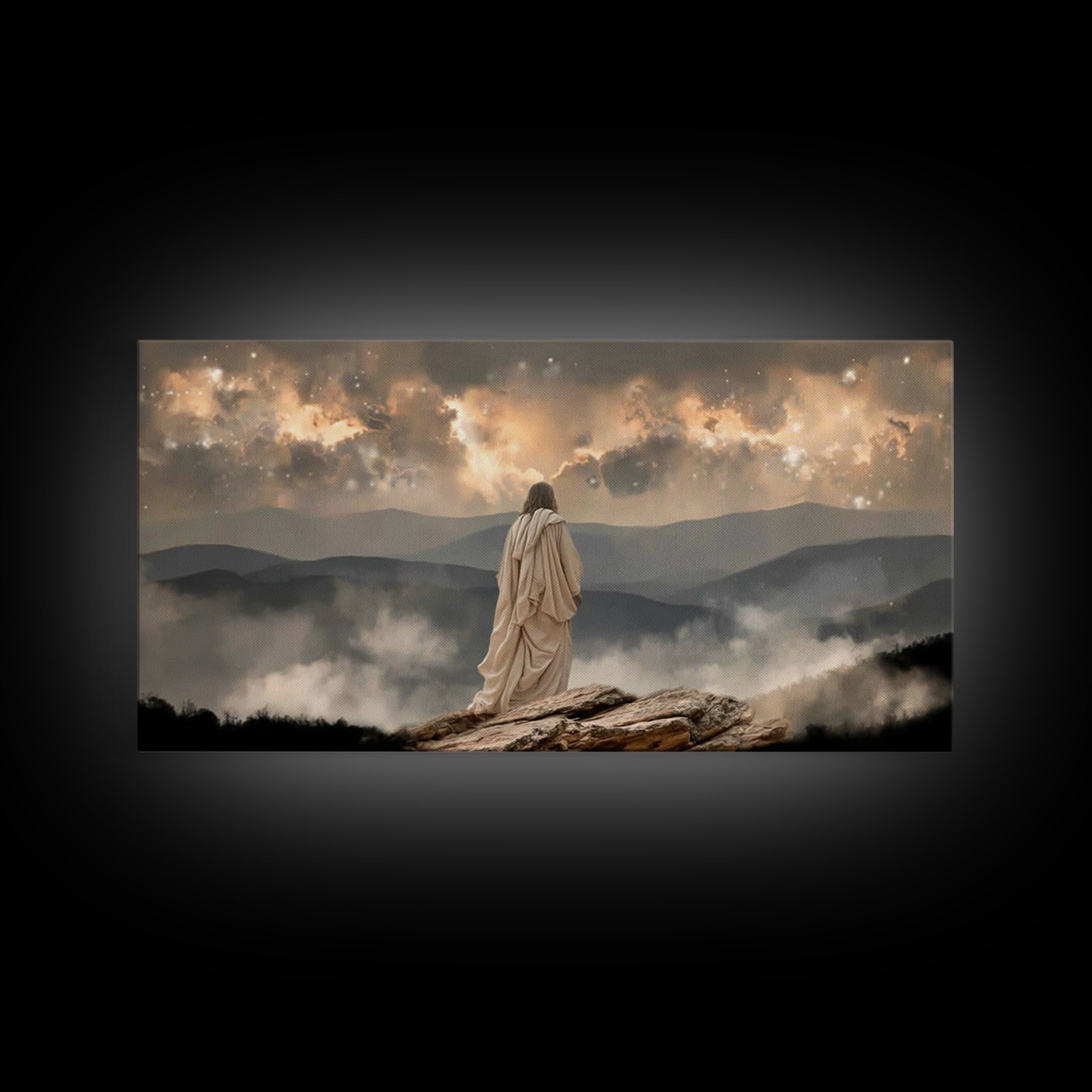 Guidance In Stillness – Framed Canvas Print – Christian Wall Art – Modern Jesus Art – Christian Christmas Decor – Christian Art Canvas – Ch