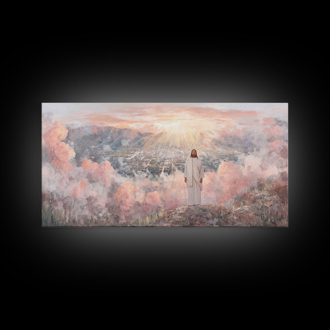 City Of Heavenly Light – Framed Canvas Print – Christian Wall Art – Jesus Canvas Art – Christian Christmas Art – Modern Christian Art – Chr