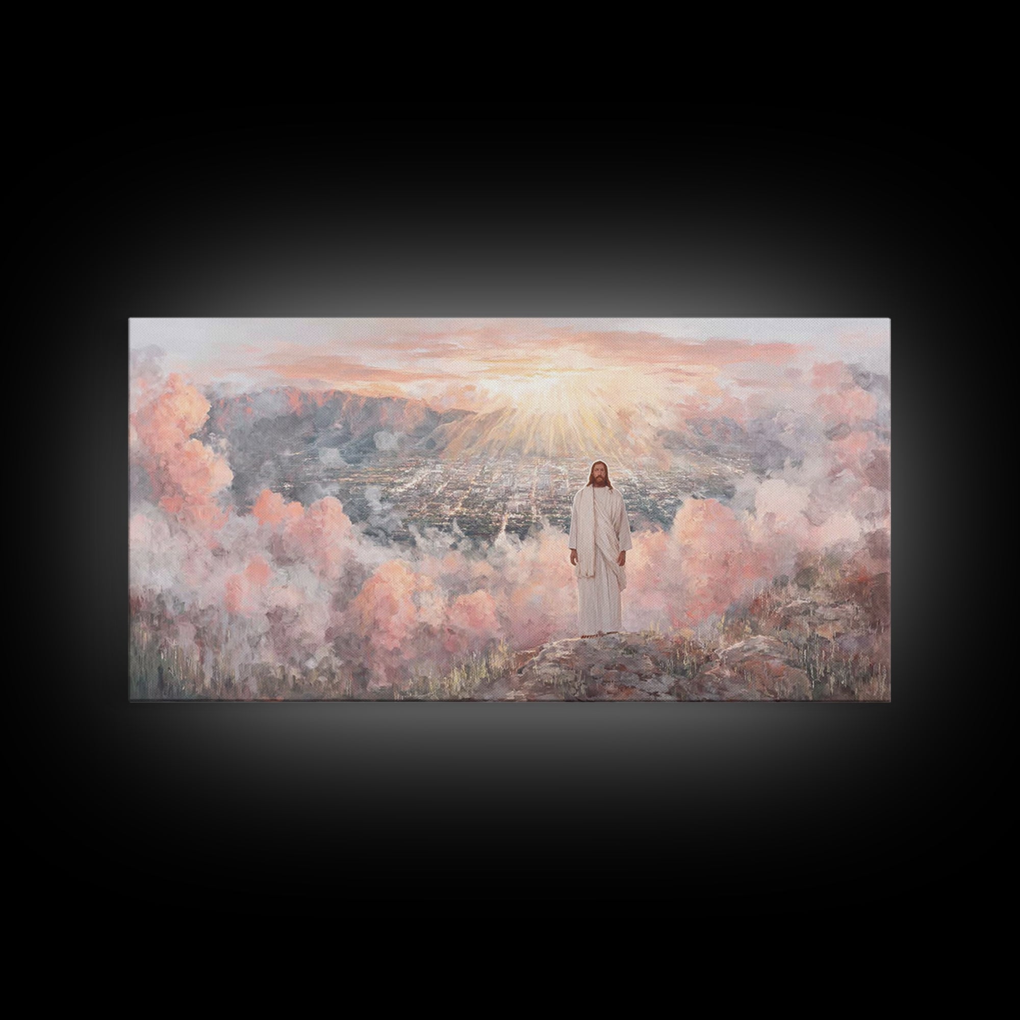 City Of Heavenly Light – Framed Canvas Print – Christian Wall Art – Jesus Canvas Art – Christian Christmas Art – Modern Christian Art – Chr