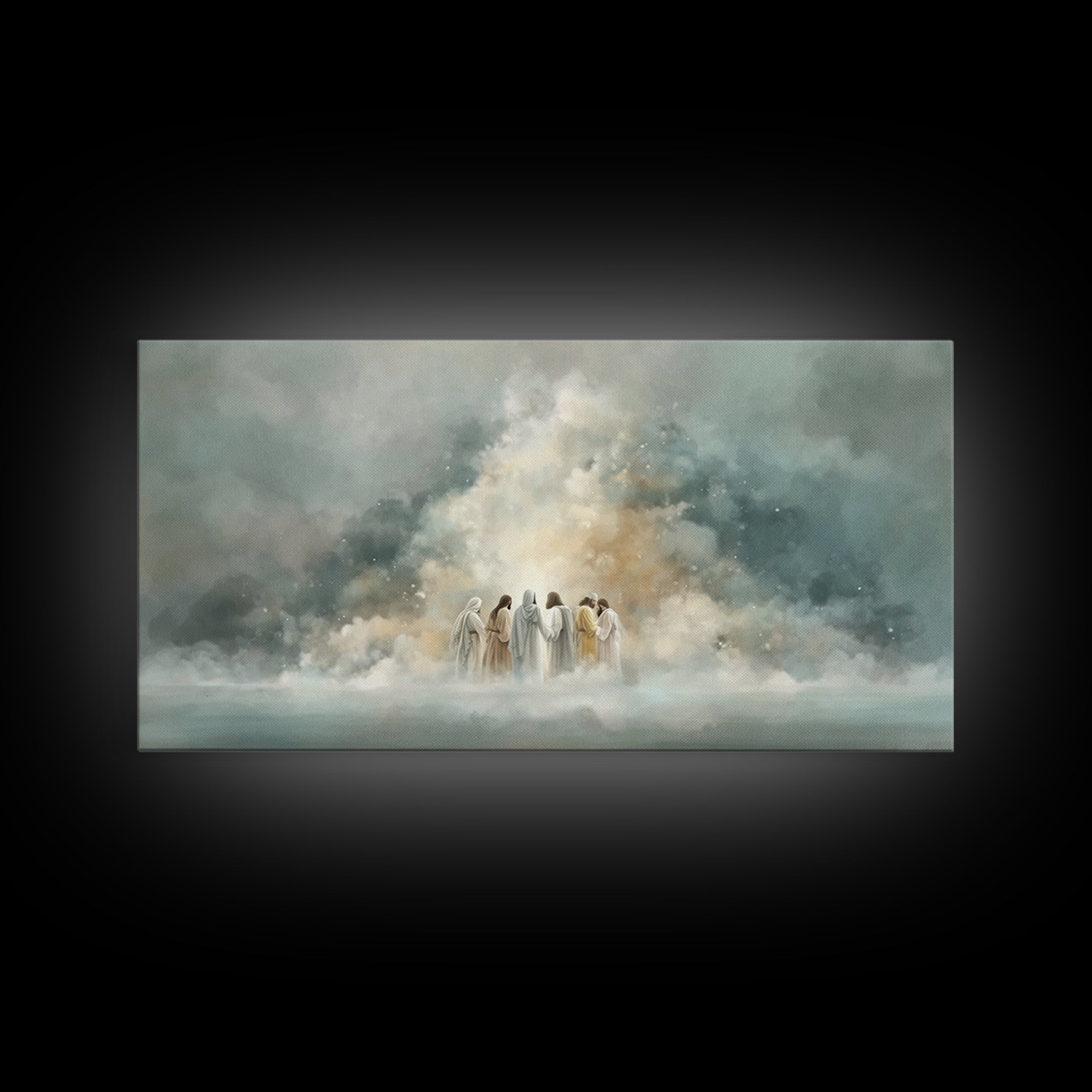 Cloudborne Fellowship – Framed Canvas Print – Christian Art Print – Minimalist Christian Art – Christian Wall Art – Subtle Christian Painti