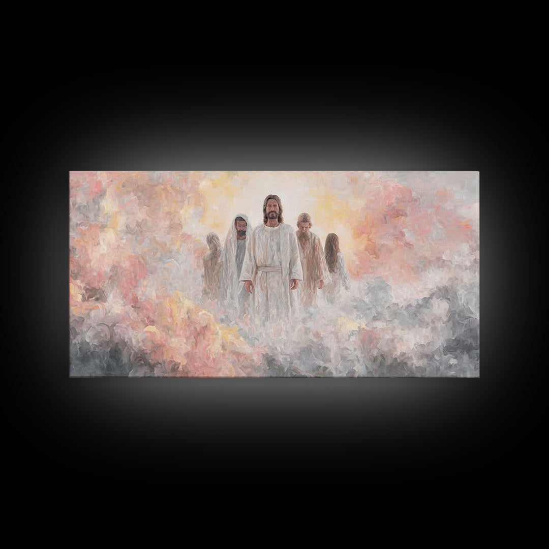 Sacred Assembly – Framed Canvas Print – Christian Art Canvas – Jesus Painting – Christian Art Work – Modern Christian Art – Large Christian