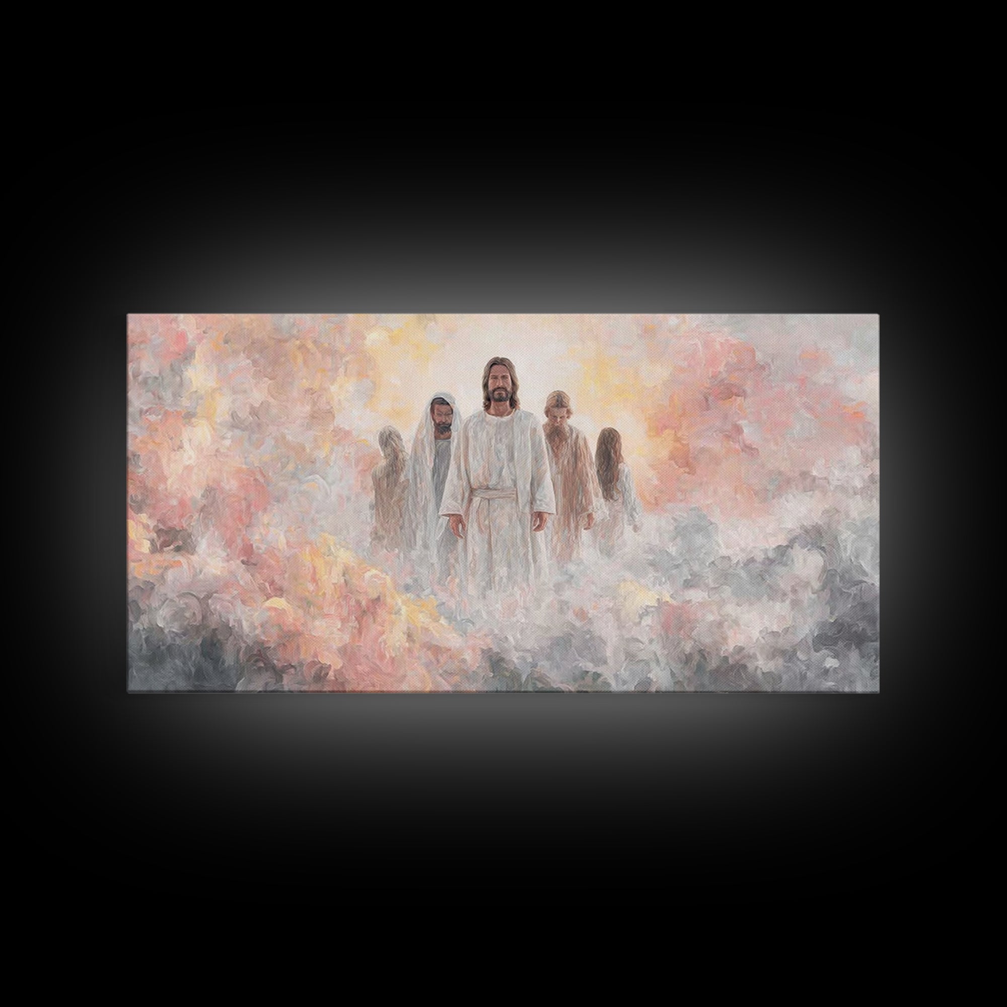 Sacred Assembly – Framed Canvas Print – Christian Art Canvas – Jesus Painting – Christian Art Work – Modern Christian Art – Large Christian