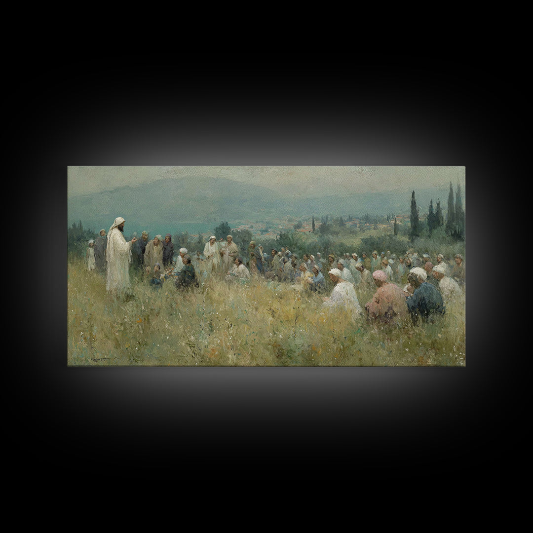 Teachings Of Peace – Framed Canvas Print – Christian Art Canvas – Christian Wall Art – Jesus Painting – Christian Decor – Modern Christian