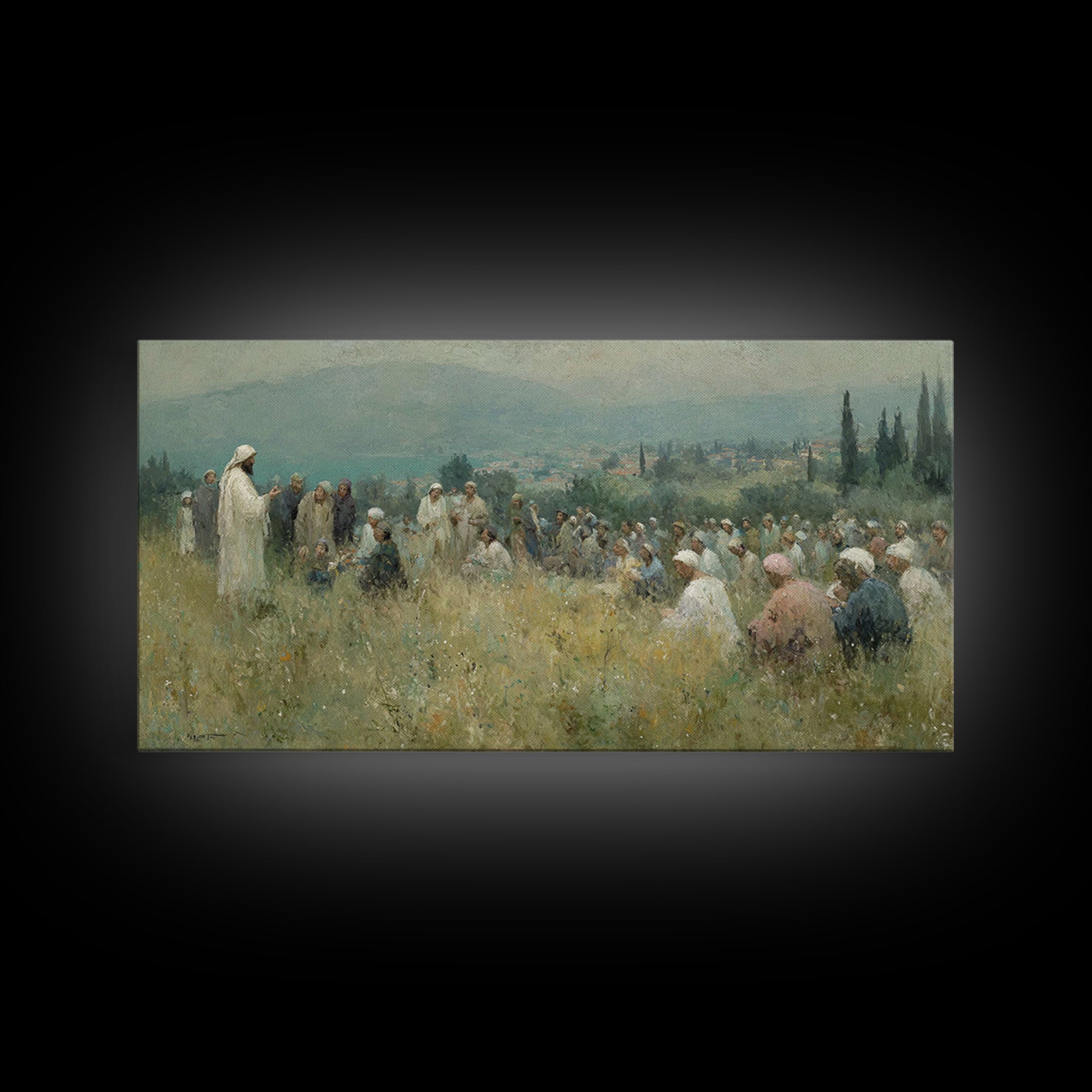 Teachings Of Peace – Framed Canvas Print – Christian Art Canvas – Christian Wall Art – Jesus Painting – Christian Decor – Modern Christian