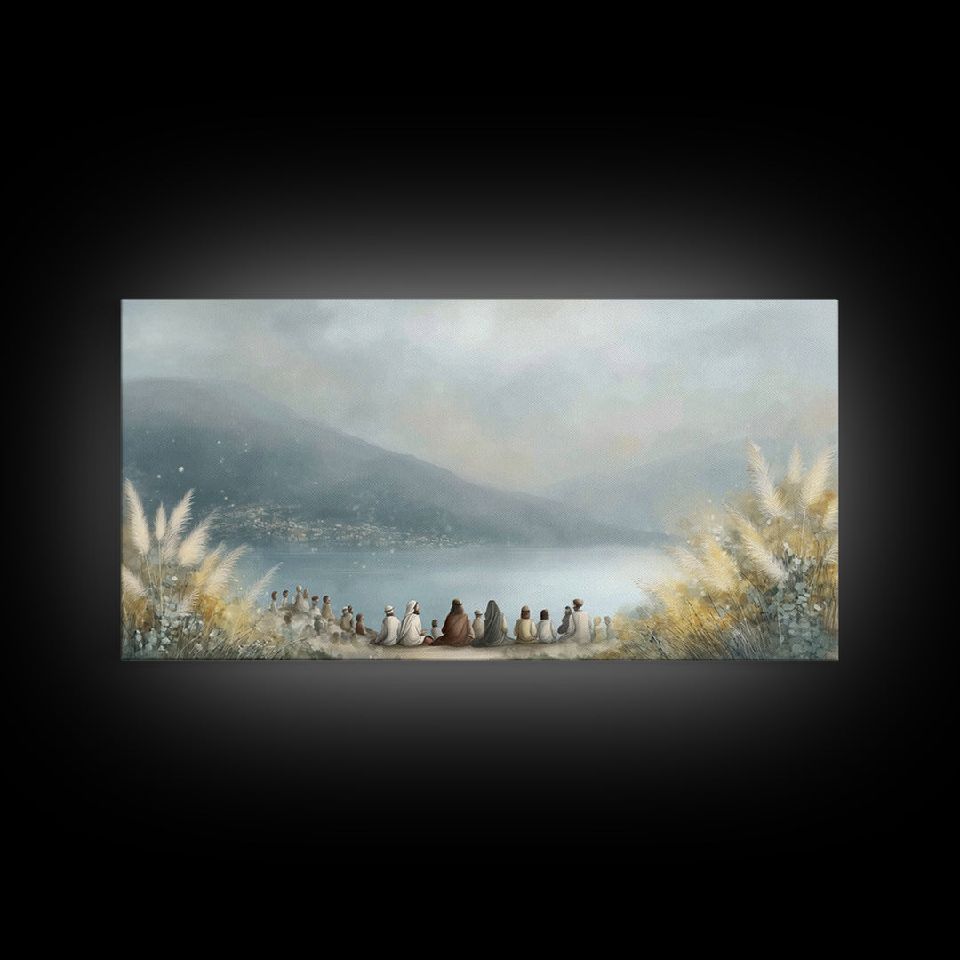 Harbor Of Light – Framed Canvas Print – Christian Art Canvas – Christian Wall Art – Jesus Painting – Modern Christian Art – Christmas Art P