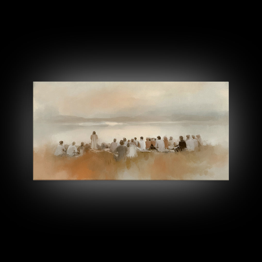Fields Of Blessing – Framed Canvas Print – Christian Art Print – Christian Wall Art – Jesus Painting – Vintage Christian Art – Christian Ch