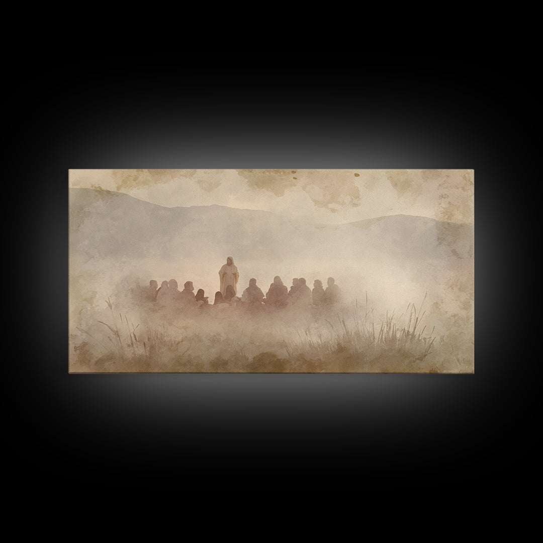 Grace In The Mist – Framed Canvas Print – Christian Wall Art – Subtle Christian Art – Jesus Painting – Christian Art Canvas – Christmas Wal