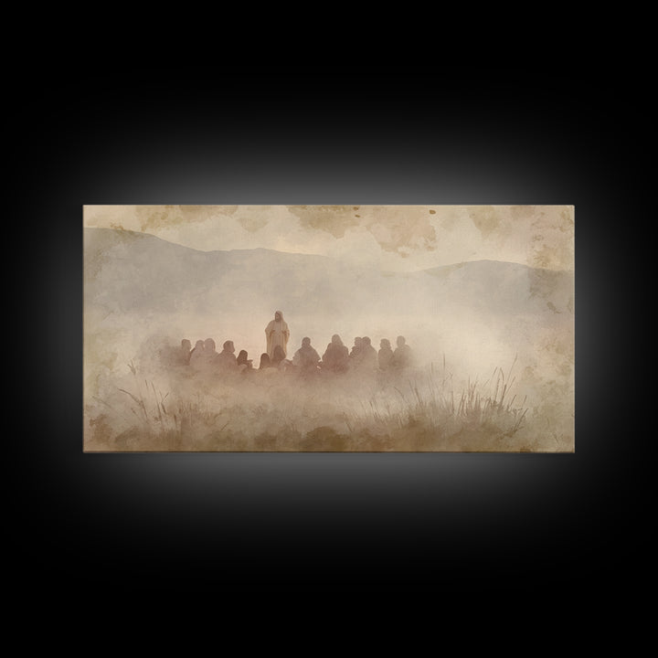 Grace In The Mist – Framed Canvas Print – Christian Wall Art – Subtle Christian Art – Jesus Painting – Christian Art Canvas – Christmas Wal