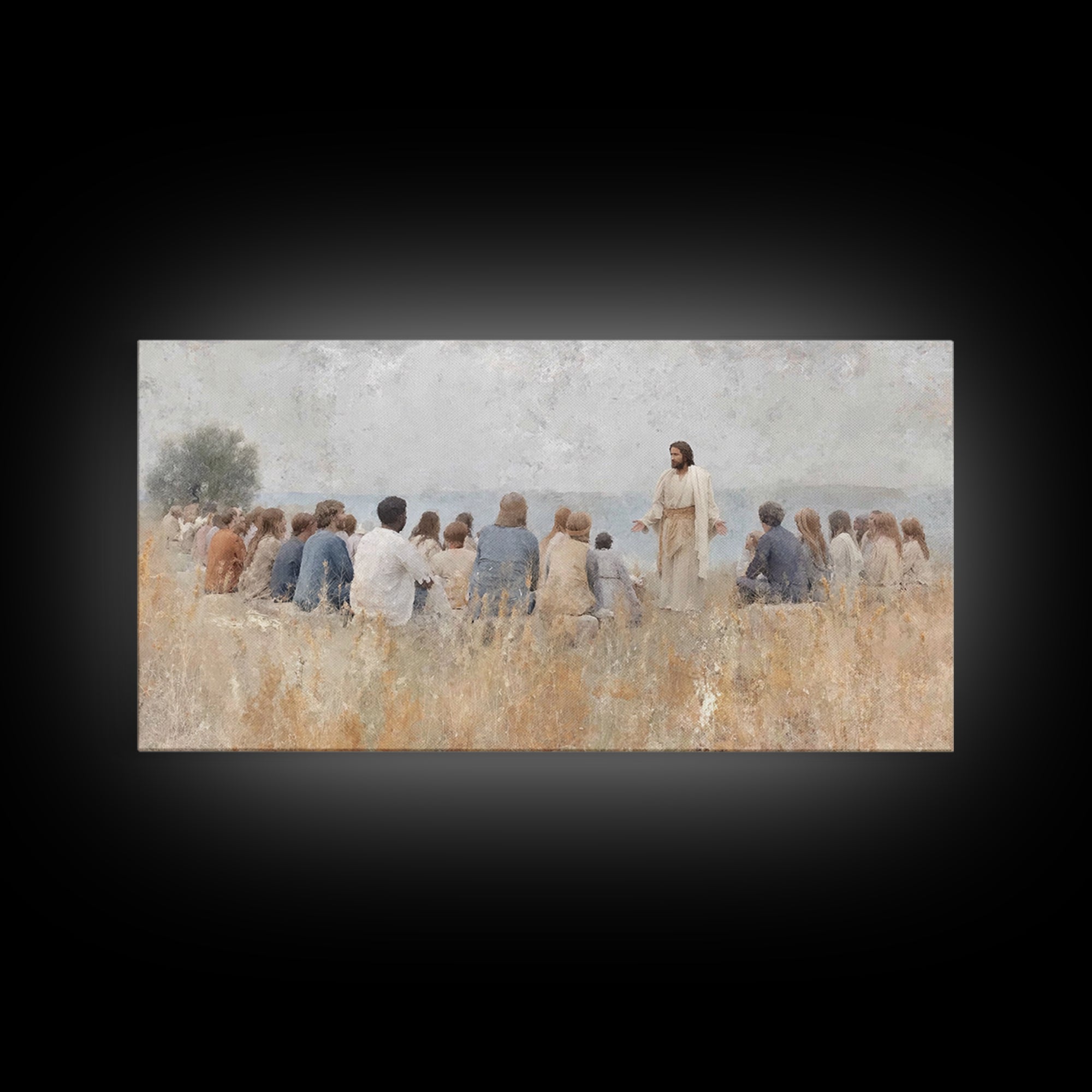 Quiet Revelation – Framed Canvas Print – Christian Art Canvas – Jesus Painting – Moody Christian Art – Christian Wall Art – Christian Chris