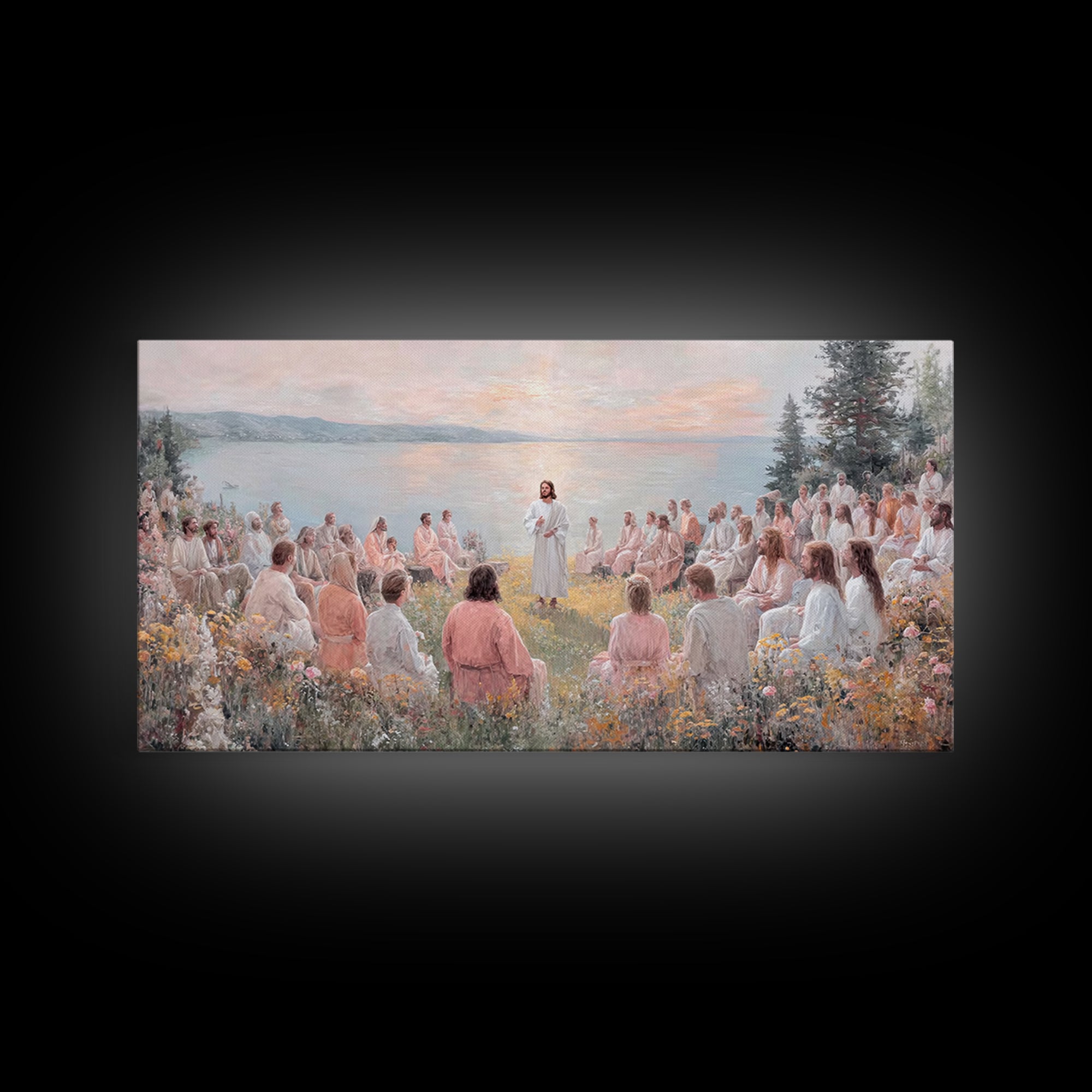 Garden Of Teaching – Framed Canvas Print – Christian Wall Art – Jesus Painting – Christian Art Canvas – Modern Christian Art – Christian Gi