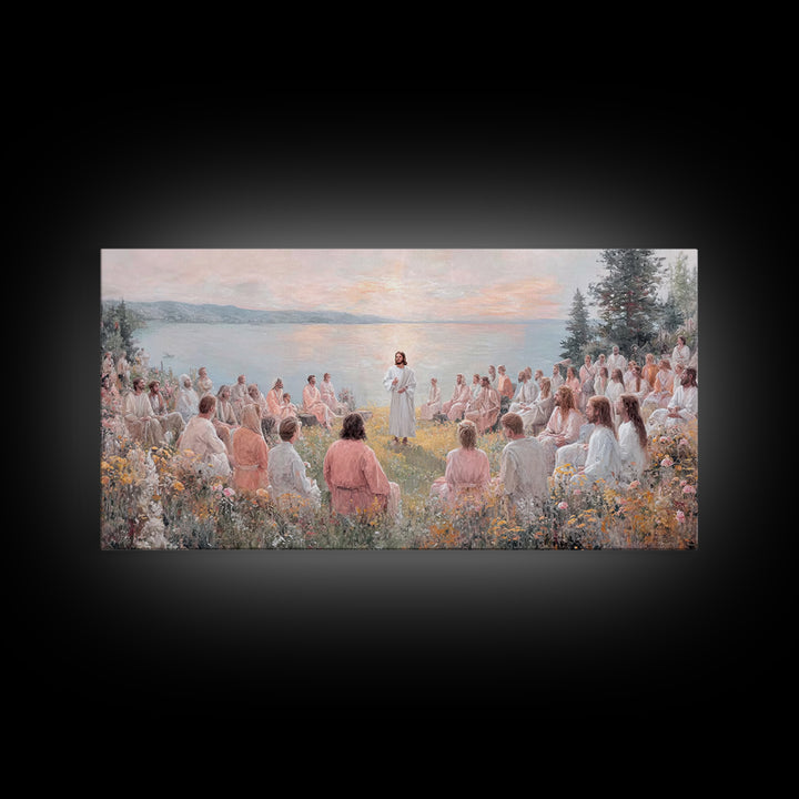 Garden Of Teaching – Framed Canvas Print – Christian Wall Art – Jesus Painting – Christian Art Canvas – Modern Christian Art – Christian Gi